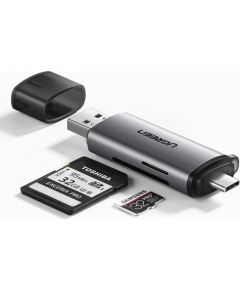 UGREEN USB + USB-C Adapter Card Reader SD + microSD (gray)