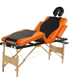 Bodyfit Łóżko do masażu 4 segmentowe dwukolorowe czarno - pomarańczowe (1045)