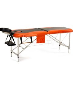 Bodyfit Łóżko aluminiowe do masażu 2 segmentowe czarno - pomarańczowe