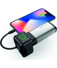 Swissten 2in1 6700 mAh Power Bank / Lightning-кабель MFi / Беспроводное зарядное устройство для Apple Watch / Серебристый