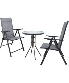 Садовая мебель DUBLIN стол и 2 стула, серый Dārza mēbeļu komplekti