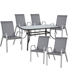 Садовая мебель DUBLIN стол и 6 стульев, серый