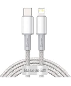 USB-C to Lightning Baseus High Density Braided Cable, 20W, PD, 2m (white)