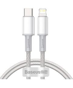 Baseus High Density Braided Cable Type-C to Lightning, PD,  20W, 1m (white)