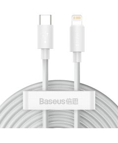 Baseus Simple Wisdom Data Cable Kit USB-C to Lightning PD 20W (2PCS/Set) 1.5m White