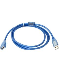Gembird Fusion USB 2.0 pagarinātājs 1,3 m ar ferīta gredzenu (zils)