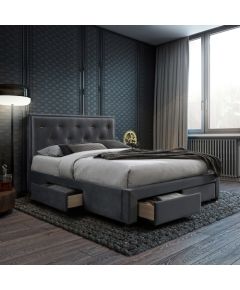 Кровать GLOSSY 160x200см с матрасом HARMONY DELUX, серый