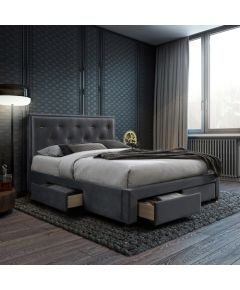 Кровать GLOSSY 160x200см с матрасом HARMONY TOP POCKET, серый