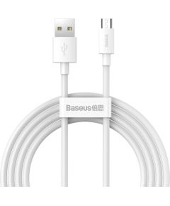 Baseus Simple Wisdom Data Cable Kit USB to Micro 2.1A (2PCS/Set) 1.5m White