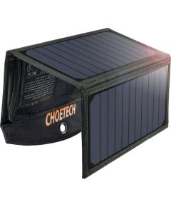 Choetech SC001 солнечное зарядное устройство 19W / 2x USB 2.4A / черное