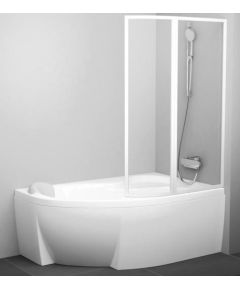 Ravak vannas siena VSK2 vannai Rosa, 1600 mm, h=1500, kreisā puse, balts/caurspīdīgs stikls Dušas vannu sienas