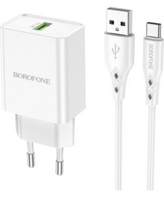 Зарядное устройство для телефона Borofone BN5 USB / 5V / 3A / 18W + кабель USB-C белый