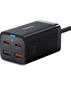 Baseus Quick Charger GaN3 Pro, 2x USB-C, 2x USB, 65W (black)