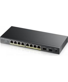 ZYXEL GS1100-10HP, UNMANAGE POE 8X GIGABIT, 2X FIBER UPLINK, 130 WATT POE V3