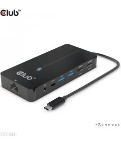 Club 3d CLUB3D Type-C 7-in-1 hub with 2x HDMI, 2x USB Gen1 Type-A, 1x RJ45, 1x 3.5mm Audio, 1x USB Gen1 Type-C 100W Female port