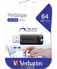 Verbatim Store n Go 64GB Pinstripe USB 3.0 black