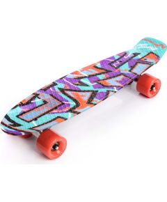 Skateboard Meteor Multicolor Graffiti, Purple-Mint-Red, 22604