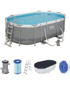 Bestway 56448 Power Steel Oval Pool Set