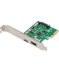DIGITUS PCIe card, USB-C 3.1 Gen 2, 10Gpbs, USB-A 3.1