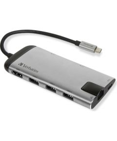 Verbatim 49142 interface hub USB 3.2 Gen 1 (3.1 Gen 1) Type-C 1000 Mbit/s Black, Silver