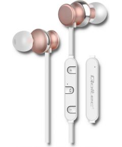 Qoltec 50823 headphones/headset In-ear Micro-USB Bluetooth Champagne