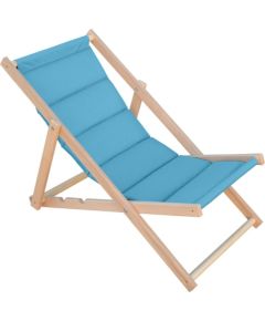 Royokamp Leżak drewniany Classic Soft z zagłówkiem niebiesko - szary