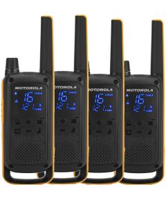 Motorola Talkabout TLKR T82 Extreme Quad Pack Rācijas 16channels Black-Orange