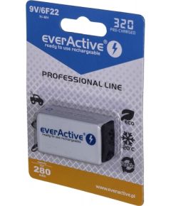 Rechargeable batteries everActive Ni-MH 6F22 9V 320 mAh Professional Line