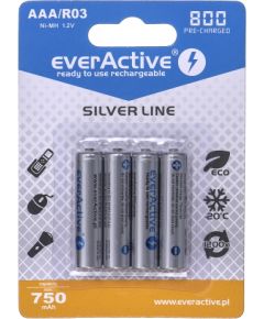 Rechargeable batteries everActive Ni-MH R03 AAA 800 mAh Silver Line