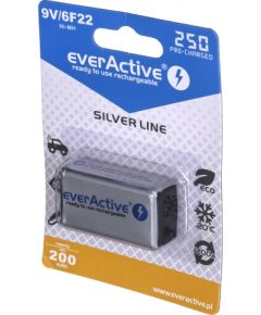 Rechargeable batteries everActive Ni-MH 6F22 9V 250 mAh Silver Line