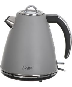 Adler Tējkanna AD 1343g Electric, 2200 W, 1.5 L, Stainless steel, 360° rotational base, Grey