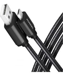 Axagon Data and charging USB 2.0 cable length 1.5 m. 2.4A. Black braided.