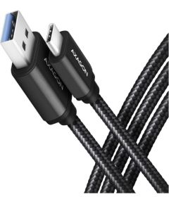 Axagon Data and charging USB 3.2 Gen1 cable lengh 1.5 m. 3A. Black braided.
