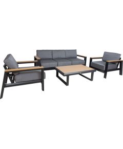 Комплект садовой мебели FELINO стол, диван и 2 кресла, черный