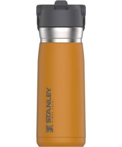 Stanley Termopudele ar salmiņu The IceFlow Flip Straw Water Bottle Go 0,65L safrāndzeltenā krāsā