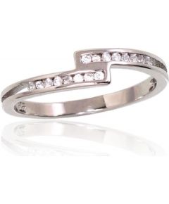 Серебряное кольцо #2101645(PRh-Gr)_CZ, Серебро	925°, родий (покрытие), Цирконы , Размер: 17, 1.3 гр.
