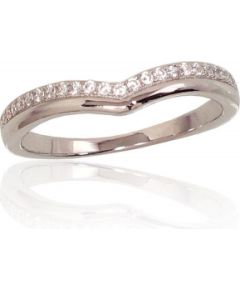 Серебряное кольцо #2101643(PRh-Gr)_CZ, Серебро	925°, родий (покрытие), Цирконы , Размер: 17, 1.8 гр.