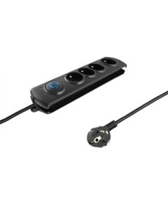 Qoltec 50104 surge protector 4 AC outlet(s) 230 V 1.5 m Black