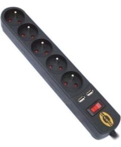 Power strip with surge protector ORVALDI ORV-5 1,5m with USB charger