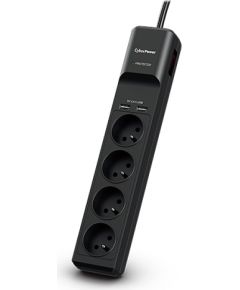 CyberPower Tracer III P0420SUD0-FR surge protector Black 4 AC outlet(s) 200 - 250 V 1.8 m