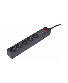 EnerGenie SPG5-C-10 surge protector 5 AC outlet(s) 250 V Black 3 m