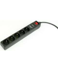 Energenie Gembird SPF5-C-10 surge protector Black 5 AC outlet(s) 250 V 3 m