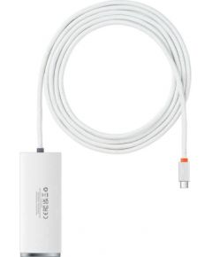 Baseus Lite Series Hub 4in1 USB-C to 4x USB 3.0 + USB-C, 2m (White)