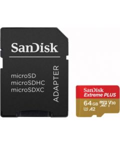 Sandisk карта памяти microSDXC 64GB Extreme Plus + адаптер
