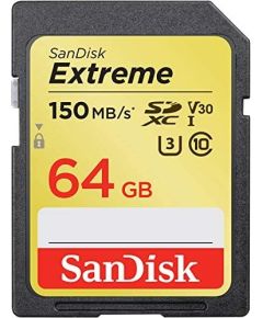 SANDISK Extreme PLUS 64GB microSDXC + 2 years RescuePRO Deluxe up to 170MB/s & 80MB/s Read/Write speeds, UHS-I, Class 10, U3, V30