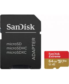 Sandisk memory card microSDXC 64GB Extreme Action + adapter