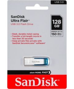 SanDisk Cruzer Ultra Flair 128GB USB 3.0 Blue    SDCZ73-128G-G46B