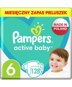 Pampers Autiņi Active Baby 6, 13-18 kg, 128 gab.