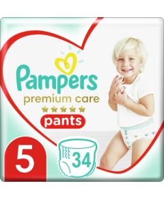 Pampers Autiņbikses Pants Premium Care 5, 12-17 kg, 34 gab.