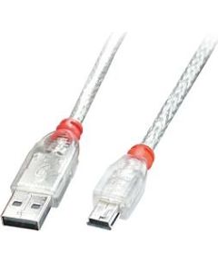 CABLE USB2 A TO MINI-B 2M/TRANSPARENT 41783 LINDY